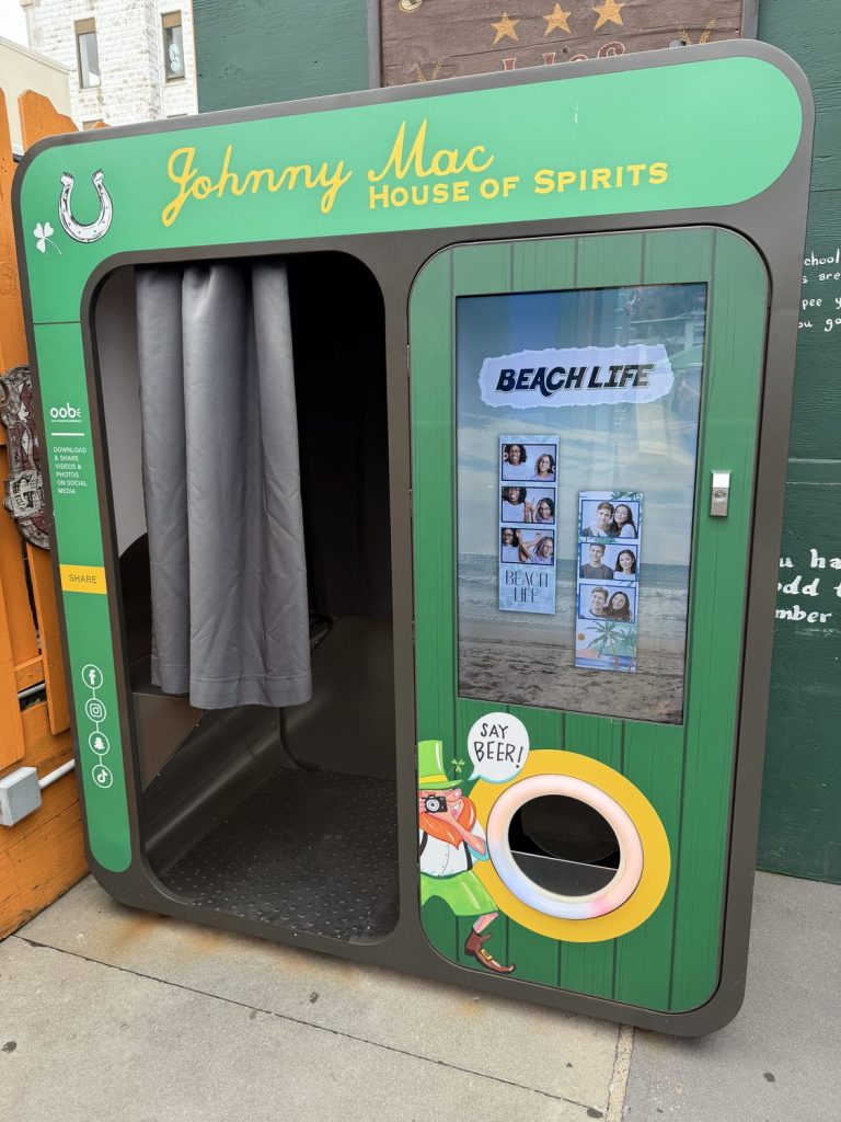 Outdoor photo booth branded for Johnny Mac's, Asbury Park NJ