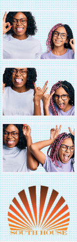Branded photo strip template for the South House photo booth in Jersey City